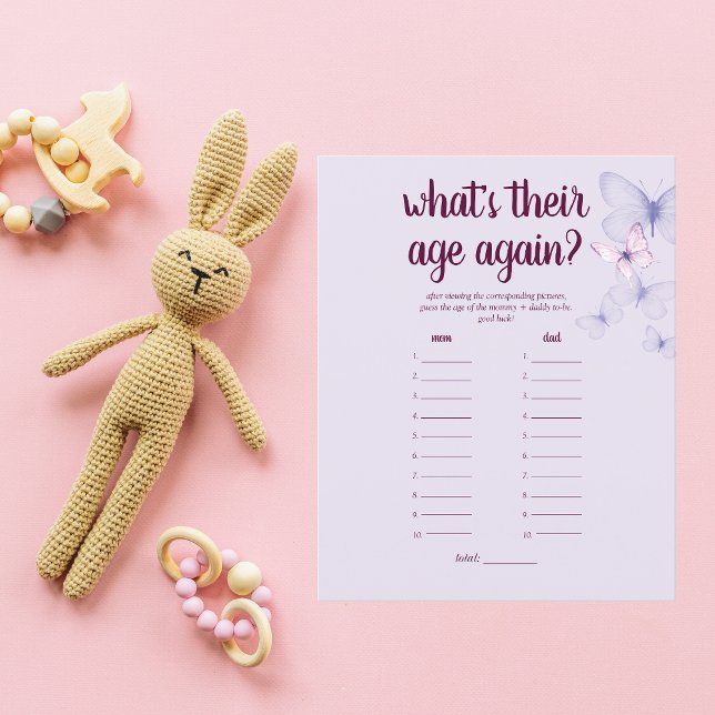 Jogo da Idade do Chá de fraldas da Borboleta | Rox (Criador carregado)