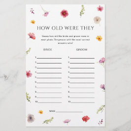 Jogo da Idade do Chá de panela de Flor Selvagem