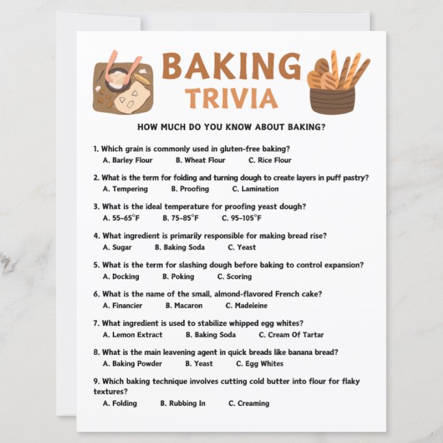 Jogo da Trivia Baking (Frente)