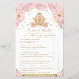 Jogo de Acima ou Abaixo Princesa Floral Rosa