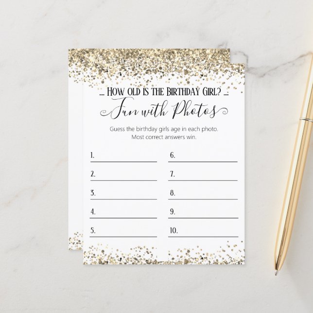 Jogo de Adivinhação da Idade da Fotografia da fest (Frente/Verso In Situ)