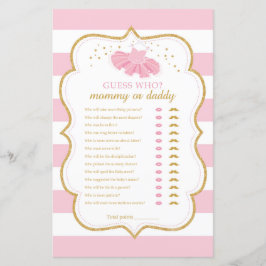 Jogo de adivinhação da mamãe ou papai bailarina de