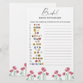 Jogo de adivinhação de emojis de chá de noiva flor