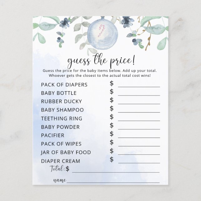 Jogo de Adivinhação do Preço do Inverno (Frente)