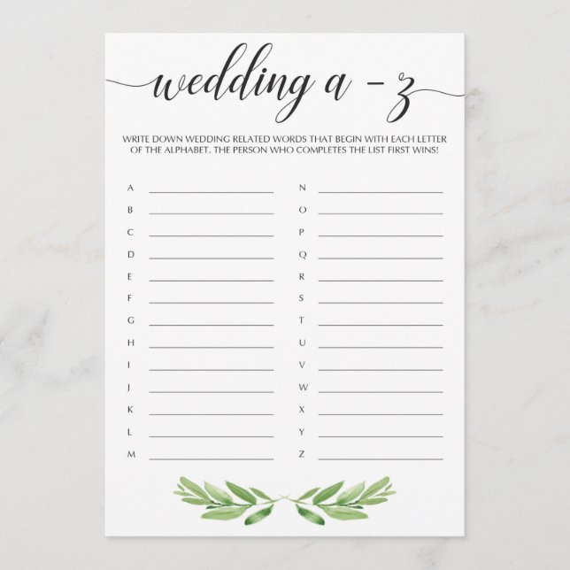 Jogo de Alfabetização de Casamento de Chá de Jardi (Frente)