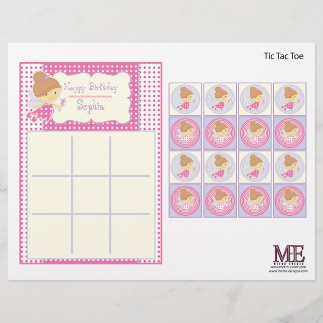 Jogo de Aniversário Fada (Frente)