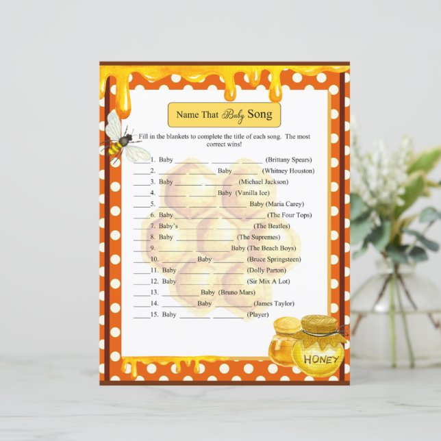 Jogo de Bebê Chá de fraldas de Honeybee (Em pé/Frente)