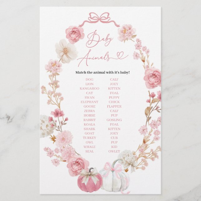 Jogo de Bebês de Abóbora Branco e Rosa (Frente)