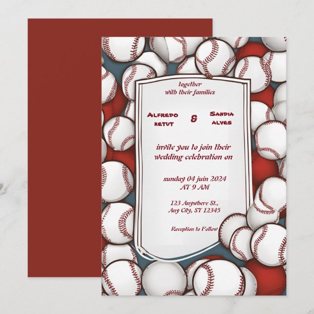 Jogo de beisebol sobre esporte Tema Convites para  (Frente/Verso)