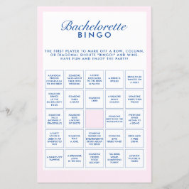 Jogo de Bingo Azul-Marinho e Cor-de-Rosa