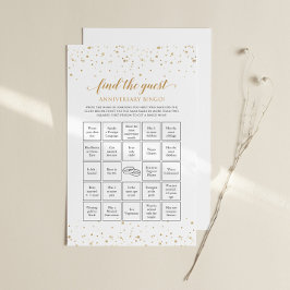 Jogo de Bingo de Aniversário de Confete Dourado - 