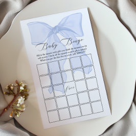 Jogo de Bingo de Baby Shower Coquete Bebê com Laço