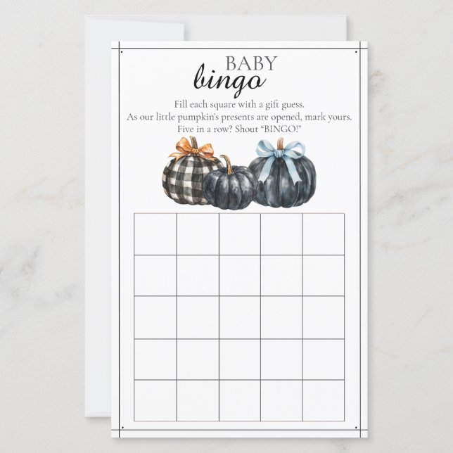 Jogo de Bingo de Bebê Abóbora de Outono (Frente)