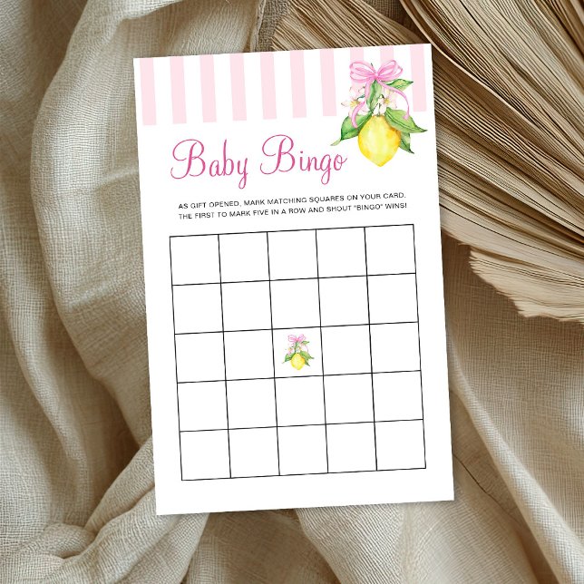 Jogo de Bingo de Bebê Coquette Pink Lemons (Criador carregado)