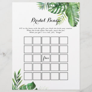 Jogo de Bingo de Bridal Tropical de Destino