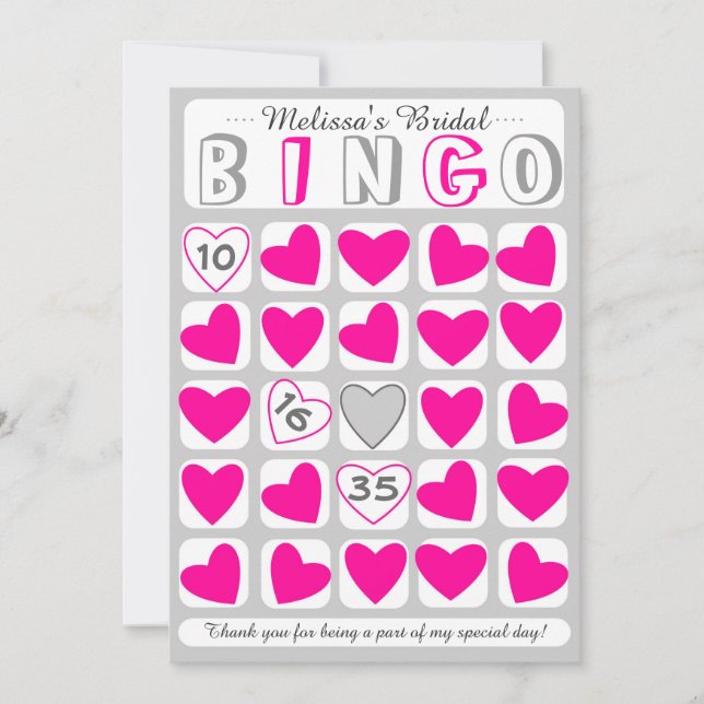 Jogo de bingo de casamento personalizável cartão r (Frente)
