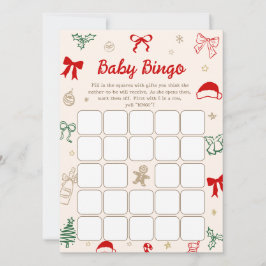 Jogo de Bingo de Chá de Bebê de Natal Cartão Baixá