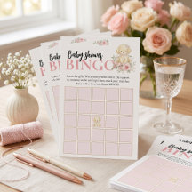 Jogo de Bingo de Chá de Bebê | Menina Retriever Do