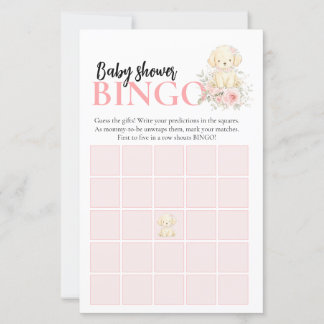 Jogo de Bingo de Chá de Bebê | Menina Retriever Do