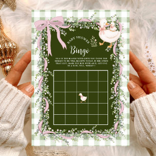 Jogo de Bingo de Chá de Bebê Silly Goose Verde Sag