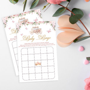 Jogo de Bingo de Chá de fraldas da Princesa Floral