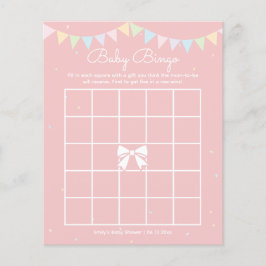 Jogo de Bingo de Chá de fraldas de Arco Rosa-Rosa-