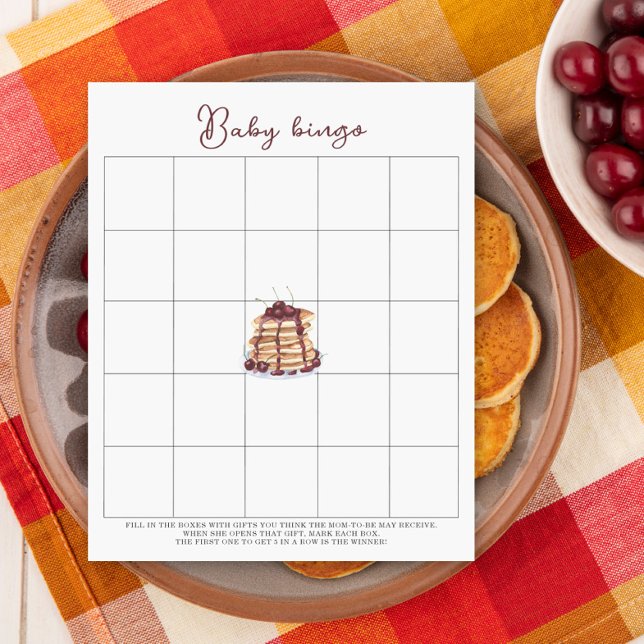 Jogo de bingo de Chá de fraldas de Panquecas (Criador carregado)