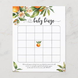 Jogo de Bingo de Chá de fraldas Laranja Pequeno Ci