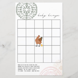 Jogo de Bingo de Chá de fraldas Rosa Chicken