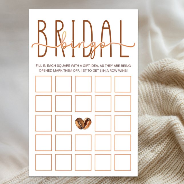 Jogo de Bingo de Chá de Noiva Café Love Is Brewing (Bridal Bingo)
