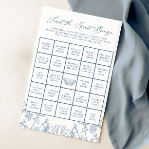 Jogo de Bingo de Chá de panela da Chinoiserie Azul