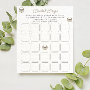 Jogo de Bingo de Chá de panela de Pérolas Elegante