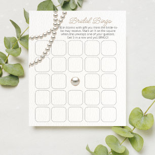 Jogo de Bingo de Chá de panela de Pérolas Elegante