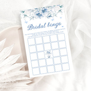 Jogo de Bingo de Chá de panela Floral Azul Elegant