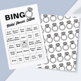 Jogo de Bingo de Chá de panela Minimalista