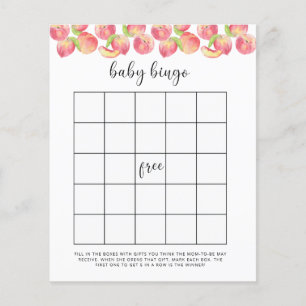 Jogo de bingo de chás de bebê em aquarela pêssego