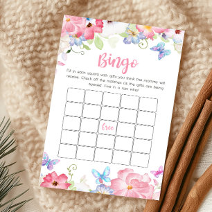 Jogo de Bingo de Chás de Bebê Floral Borboleta Peq