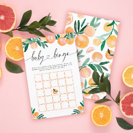 Jogo de Bingo de Chuveiro de Bebê Laranja Cítrico