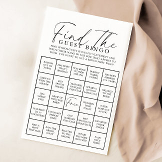 Jogo de Bingo de Convidado do Elegant Script