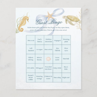 Jogo de Bingo de Convidados para Chá de Bebê Sea Y