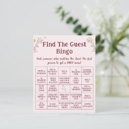 Jogo de Bingo de Encontrar o Convidado Floral Boho
