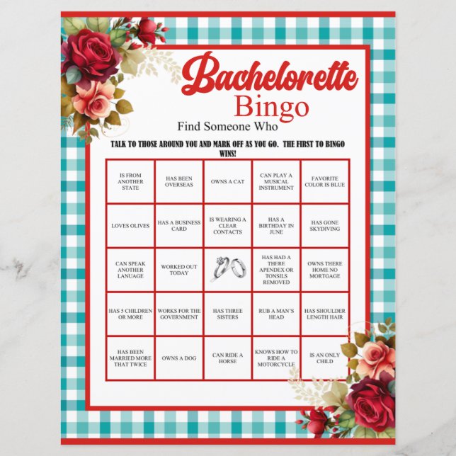Jogo de Bingo de Festa de solteira Azul Clássico (Frente)