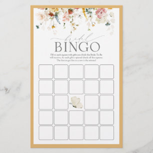 Jogo de Bingo de Flor Selvagem Amarelo Elegante