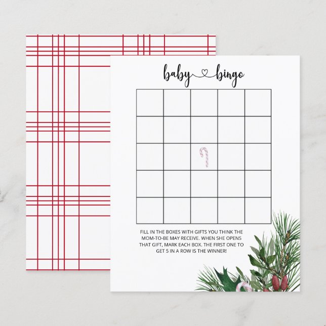 Jogo de bingo de inverno verde (Frente/Verso)