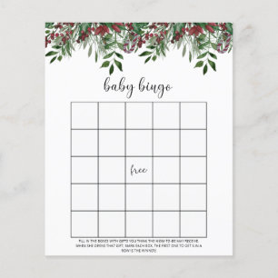 Jogo de bingo de inverno verde