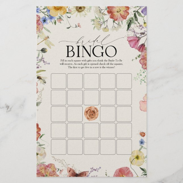 Jogo de Bingo de Nascença das Flores Presas (Frente)