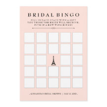 Jogo de Bingo de Noiva Elegância Parisiense para C