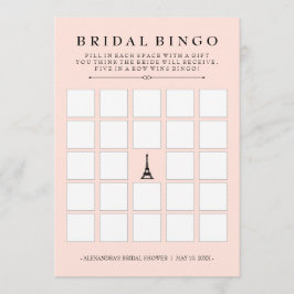 Jogo de Bingo de Noiva Paris Elegance para Chá de