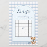 Jogo de Bingo de Roupas de Bebê Urso Xadrez para C