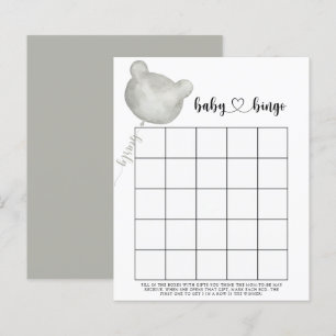 Jogo de bingo do Chá de fraldas do urso